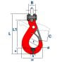 Grade 80 Self Locking Clevis Hook for 7 & 8mm Chain