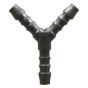 Black 3mm Plastic Y-Piece Hose Joiner/Pipe Connector