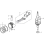 Crankshaft, Piston and Connecting Rod Assembly for Honda HRX476 HX Lawnmower