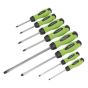 Screwdriver Set 8pc Hammer-Thru Hi-Vis Green Sealey Part No. HV002