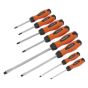 Screwdriver Set 8pc Hammer-Thru Hi-Vis Orange Sealey Part No. HV004