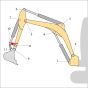 Dipper End Kit (Position 8, 9, 10 & 11) for JCB 16C-1, 18Z-1 Mini Excavators