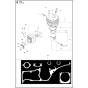 Cylinder, Piston & Muffler Assembly for Husqvarna K1260 Rail Disc Cutters