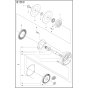 Gears Assembly for Husqvarna K3000 Vac Disc Cutters