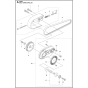 Belt Guard & Pulley Assembly for Husqvarna K6500 Disc Cutters