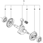 Crankshaft Assembly for Husqvarna K970 Ring Disc Cutters