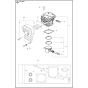 Cylinder, Piston & Muffler Assembly for Husqvarna K950 Ring Disc Cutters