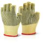 Kevlar Fingerless Glove Medium Weight Ex-Density Yarn Latex Dotted Grip 09