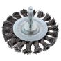 Knotted Wheel Brush with Shank 75 x 12mm, 0.50 Steel Wire