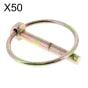 1/4" (6mm) Pin x 39mm ID, Lynch Pin, 50 Pack