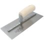 Notched Trowel 701S V 3/16in Wooden Handle 11 x 4.1/2in by Marshalltown - M701S