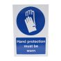Hand Protection Sign 240x360mm Self Adhesive for Safety Compliance