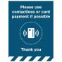 Contactless Payment - Blue Sign (Adhesive)