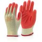 Multi-Purpose Glove Latex rubber coated Poly/Cotton Knitted Base Orange SML