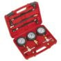 Motorcycle Compression & Fuel Pressure Gauge Set 3pc Sealey Part No. MS100