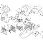 Air filter & Throttle control Assembly for Stihl MS240 Chainsaws