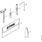 Tools & Extras Assembly for Stihl MS250 MS250C Chainsaws