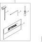 Tools & Extras Assembly for Stihl MS651 Chainsaws
