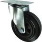 Cushion Rubber Tyre Swivel Castor c/w Polypropylene Centre & Roller Bearing