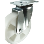 Nylon Wheel Swivel Castor c/w Ball J/Bearings & Rectangular Plate Fixing