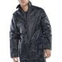 B-Dri Jacket Lightweight Nylon PVC coated Inner Zip Front Navy Blue SML