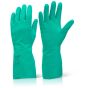 Nitrile Gauntlet 31.5cm Length Food Safe Wax Free & Flocked Lined Green XXL