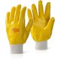 General Purpose Glove Nitrile Fully Coated Knitwrist Light Weight Yellow 10