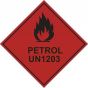 Petrol UN1203 Hazard Warning Diamond Label