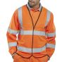 Long Sleeve Jerkin Hi-Vis Reflective Material Velcro Fastening ISO20471 MED