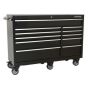 Rollcab 11 Drawer 1425mm Heavy-Duty Black Sealey Part No. PTB142511