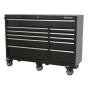 Rollcab 11 Drawer 1425mm Heavy-Duty Black Sealey Part No. PTB142511