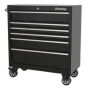 Rollcab 6 Drawer 930mm Heavy-Duty Black Sealey Part No. PTB93006