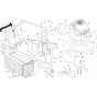 Frame and Engine Assembly for Husqvarna R145 Commercial Lawn Mower