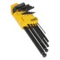 Ball-End Hex Key Set 9pc Long Metric Sealey Part No. S01093