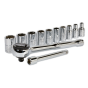 Socket Set 12pc 1/4"Sq Drive 6pt WallDrive Metric Sealey Part No. S0503