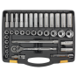 Socket Set 35pc 1/2"Sq Drive 6pt WallDrive Metric Sealey Part No. S0914