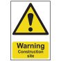 Warning Construction Site - PVC 200 x 300mm by Scan - 958