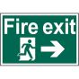 Fire Exit Running Man Arrow Right - PVC 300 x 200mm by Scan - 1504