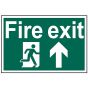 Fire Exit Running Man Arrow Up - PVC 300 x 200mm S/R