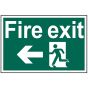 Fire Exit Running Man Arrow Left - PVC 300 x 200mm by Scan - 1506