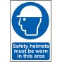 Safety Helmets Must Be Worn In This Area - PVC 400 x 600mm by Scan - 4000
