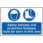 Safety Helmets + Footwear To Be Worn PVC 400 x 600mm by Scan - 4001