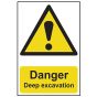 Danger Deep Excavation - PVC 400 x 600mm by Scan - 4103