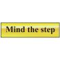 Mind The Step - Polished Brass Effect 200 x 50mm by Scan - 6029