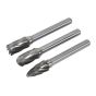 Tungsten Carbide Rotary Burr Set 3pc Ripper/Coarse Sealey Part No. SDBCK3