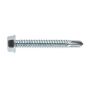 Self Drilling Screw 6.3 x 50mm Hex Head Zinc DIN 7504K Pack of 100 Sealey Part No. SDHX6350