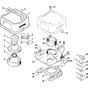 Machine Cover Assembly for Stihl SE100, SE200, SE201, SE202 Vacuum Cleaners