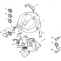 Machine Cover, Connecting Cable-1 Assembly for Stihl SE60, SE60C, SE60E Vacuum Cleaners