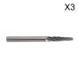 Micro Carbide Burr Ball Nose Taper 3mm Pack of 3 Sealey Part No. MCB004