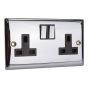 Switched Socket 1-Gange-2-Gang 13A Brushed Steel 7 Chrome